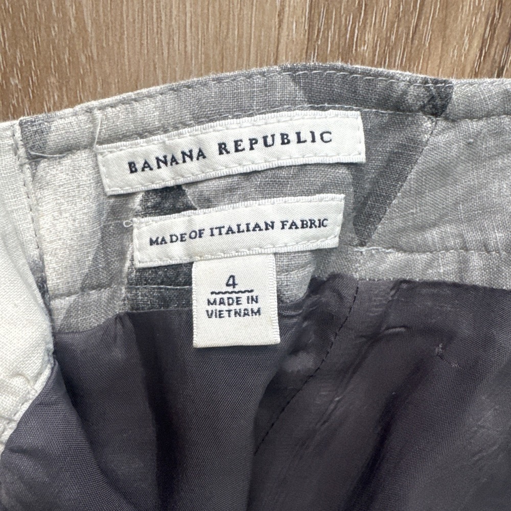 Banana Republic Linen Geo Print Strapless Dress ‎ Black White Graveside 4 - Picture 3 of 5